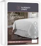 Superity Linen Cotton Flat Sheet White - Twin