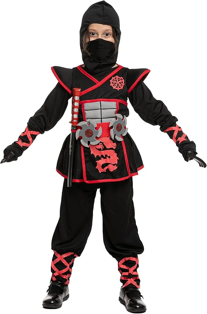 Spooktacular Creations Girls Halloween Ninja Costume, Toddlers ninja dressing up with Accessories, Ninja Outfit Set for Kids