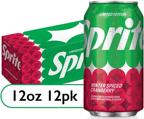 Sprite Winter Spiced Cranberry Soda 12 Pack