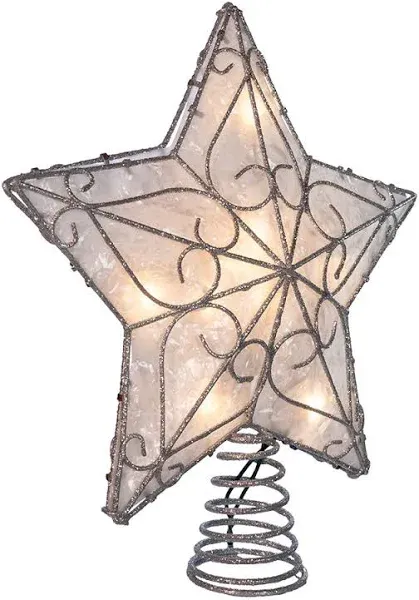 Kurt Adler 10-Light Metal Trimmed Capiz Star Treetop