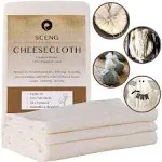 SCENG Cheesecloth, Grade 90, 36 Sq Feet, Reusable, 100% Unbleached Cotton Fabric