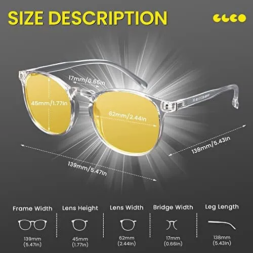 IBOANN Iconic Blue Light Glasses for Woman - Computer Glasses 99% Blue Light Blocking - Anti Eyestrain & UV Glare Protection