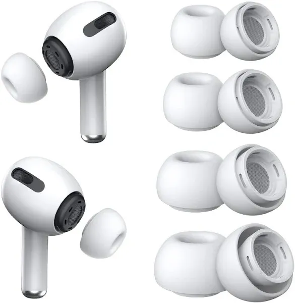 [4 Pairs ] Replacement Ear Tips for AirPods Pro and AirPods Pro 2 with Noise Reduction Hole, Silicone Ear Tips for AirPods Pro with Portable Storage Box and Fit in The Charging Case(XS/S/M/L)