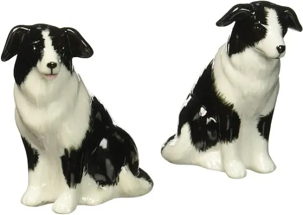 Cosmos Gifts Ceramic Border Collie Salt and Pepper Set, 2-1/2-Inch