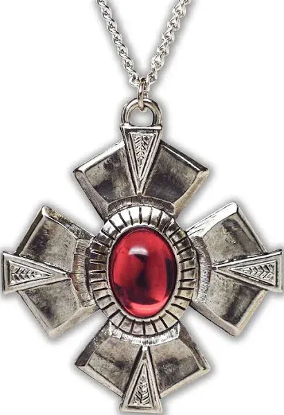 Real Metal Medieval Renaissance Medallion Cross Necklace