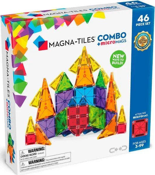 MAGNA-TILES® Combo 46-Piece Magnetic Construction Set, The Original Magnetic Building Brand