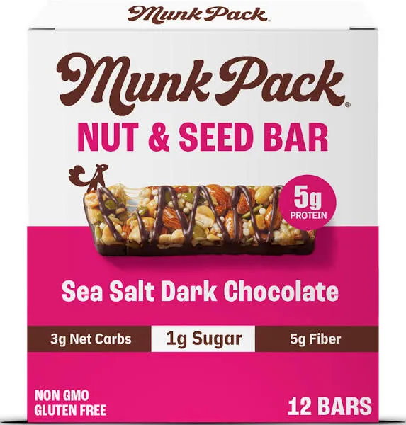 Munk Pack Keto Nut & Seed Bar Sea Salt Dark Chocolate