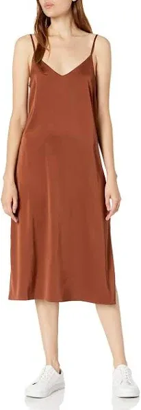 The Drop Women's Ana Silky V-Neck Midi Slip Dress