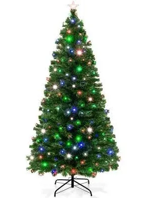 Best Choice Products Pre-Lit Fiber Optic Artificial Pine Christmas Tree