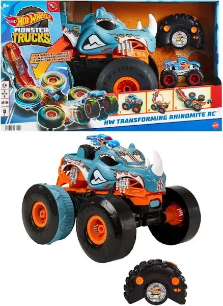 NEW Hot Wheels Monster Trucks #HPK27 HW Transforming Rhinomite RC Toy by Mattel