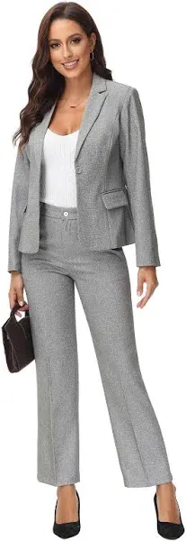 Le Suit Women's Windowpane Double-Button Jacket & Pantsuit