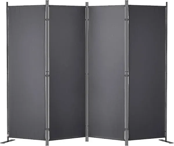 VEVOR Room Divider, 5.6 ft （88×67.5inch）Room Dividers and Folding Privacy Screens (4-panel), Fabric Partition Room Dividers for Office, Bedroom, Dining Room, Study, Freestanding, Grey