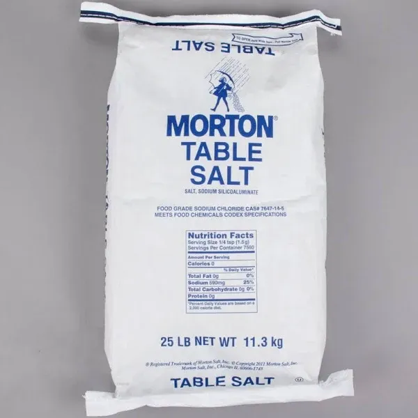 Morton 25 lb. Bulk Non-Iodized Table Salt