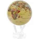 Mova Mysterious Globe Antique MG45ATE 4.5&#034; Political Map Yellow Solar Power