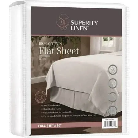 Superity Linen Superity 100% Cotton Flat Sheet