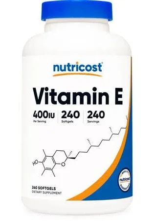 Nutricost Vitamin E 400 IU, 240 Softgel Capsules