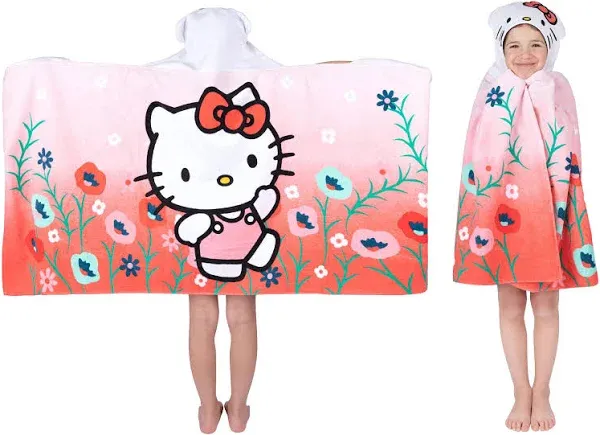 Franco Kids Hello Kitty Hooded Towel Wrap