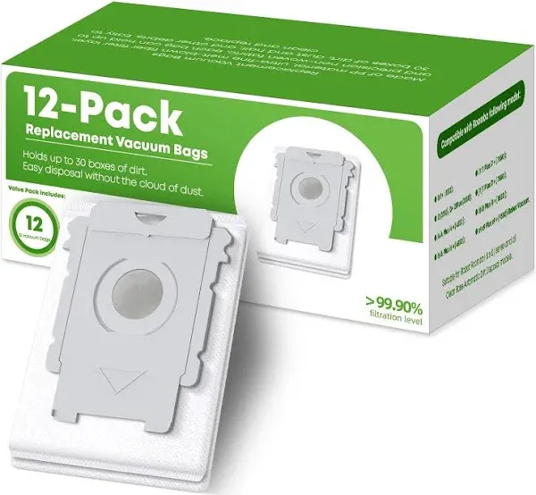 VBN 12 Pack Replacement Roomba Vacuum Bags, Compatible with iRobot Roomba i7,...