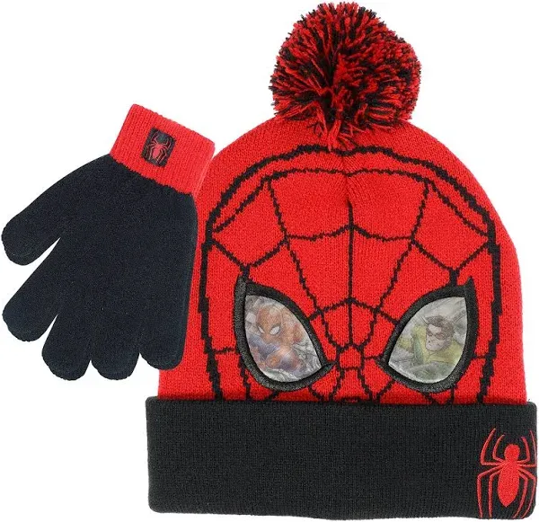 Marvel Spider-Man Toddler Winter Hat and Mittens Set