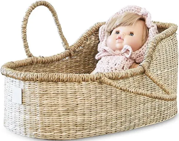 Premium Baby Doll Bassinet - Handcrafted Baby Doll Moses Basket