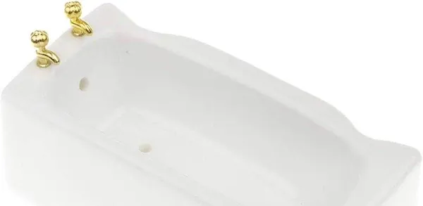 B Baosity 1/12 Ceramic White Square Bathroom Bathtub