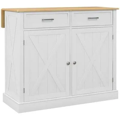 Homcom Farmhouse Kitchen Island Cart