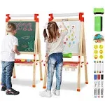 JOYOOSS Easel for Kids Art Easel Kids Easels for Toddlers,Wooden Kid Easel with Paper Roll - Adjustable Magnetic Double Sided, Toddler Art Easel for Toddlers 2-4 years and Art Easel for Kids Ages 4-8