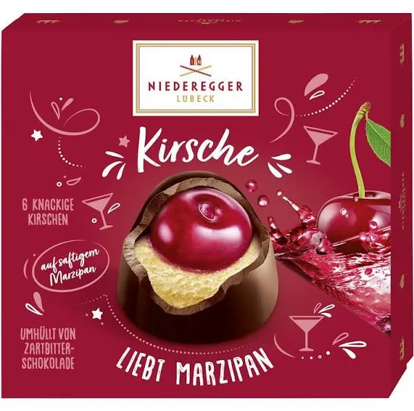 Niederegger Cherry on Marzipan Praline - 102g/3.55 oz