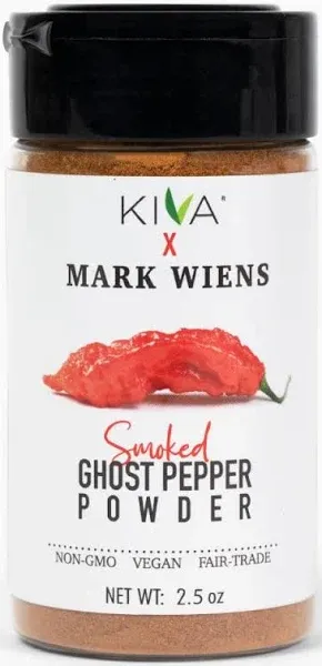 Kiva x Mark Wiens - Smoked Ghost Chili Pepper Powder (Bhut Jolokia) - Non Gmo, Vegan, Fair Trade - 2.5 oz