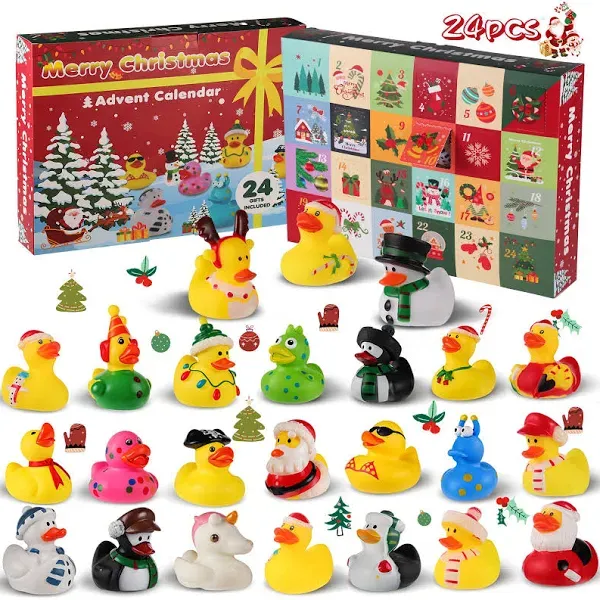 Rubber Duck Advent Calendar 2024, 24 Days Of Countdown Christmas Gifts Holiday 