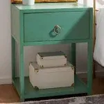 Safavieh Yudi 1 Drawer 1 Shelf Nightstand-Turquoise