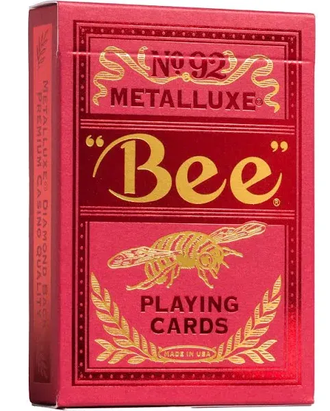 Bee Metalluxe Red Playing Cards