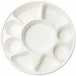 Rani 9 Compartment Round Biodegradable Divided Plates, Pack of 100 ~ Party, Thali, Buffet | Disposable & Eco-Friendly | Heavy-Duty Sturdy Paper