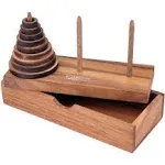 Logica Puzzles Art. Tower of Hanoi - Wooden Brain Teaser in Fine Wood - 9 Discs