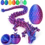 Tboline 3D Printed Dragon Egg Dragon Eggs with Dragon Inside Crystal Dragon Fidget Toys Full Articulated Dragon Dragon in Egg Adults Fid