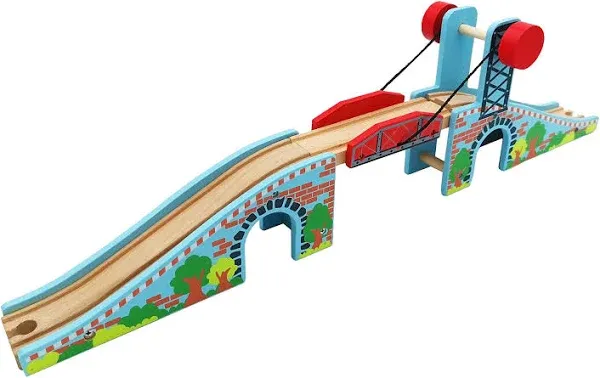  Wooden Train Tracks Accessories Wood Train Lifting Bridge for Railroad Tracks 