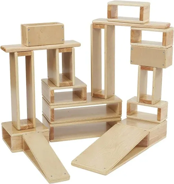 Hollow Block Set, Wooden Toys, 18-Piece