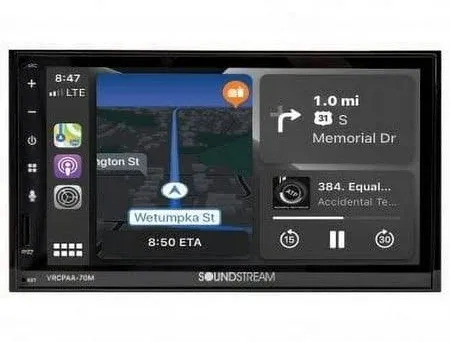 Soundstream VRCPAA-70M 2DIN 7&#034; Bluetooth USB Car Stereo w Android Auto &amp; Carplay