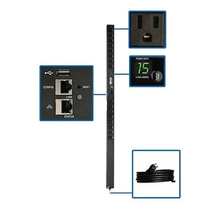 Tripp Lite PDU Switched 1.4kW 16 5-15R 120V 15A LX Platform Interface 0URM