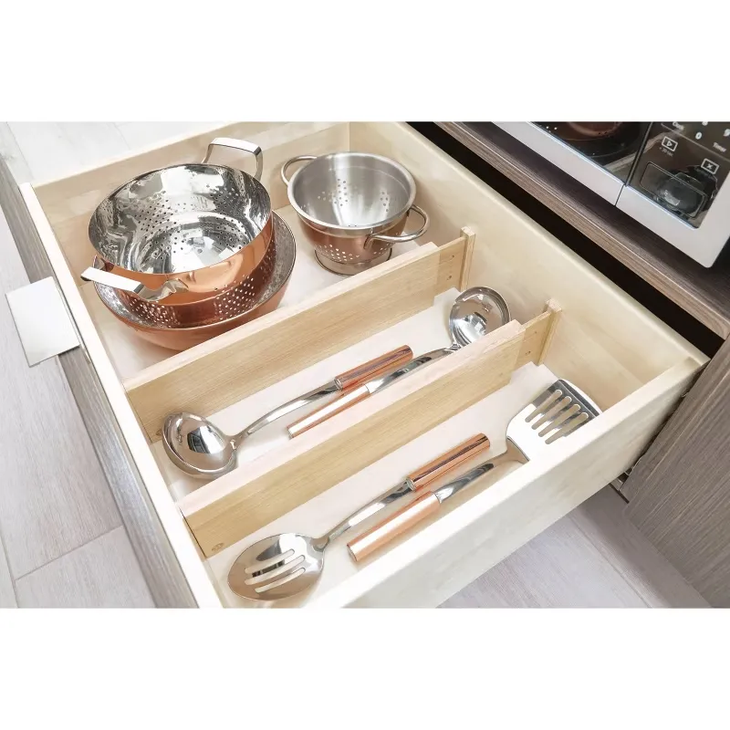 iDesign EcoWood Expandable Tall Drawer Divider Inserts