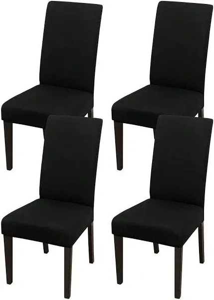 Stretch Chair Covers Slipcovers Set of 6 Black Stretchable Dining Chair Slipcover Washable Removable for Kitchen,Hotel,Restaurant