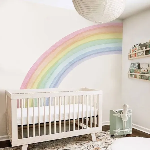 Precut Self-Adhesive Rainbow Wall Decals - Perfect for Playrooms 78.74&#034; x 70.87&#034;