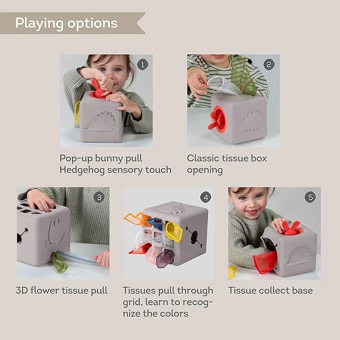 Taf Toys Baby Silicone Pop-Up Tissue Box Toy