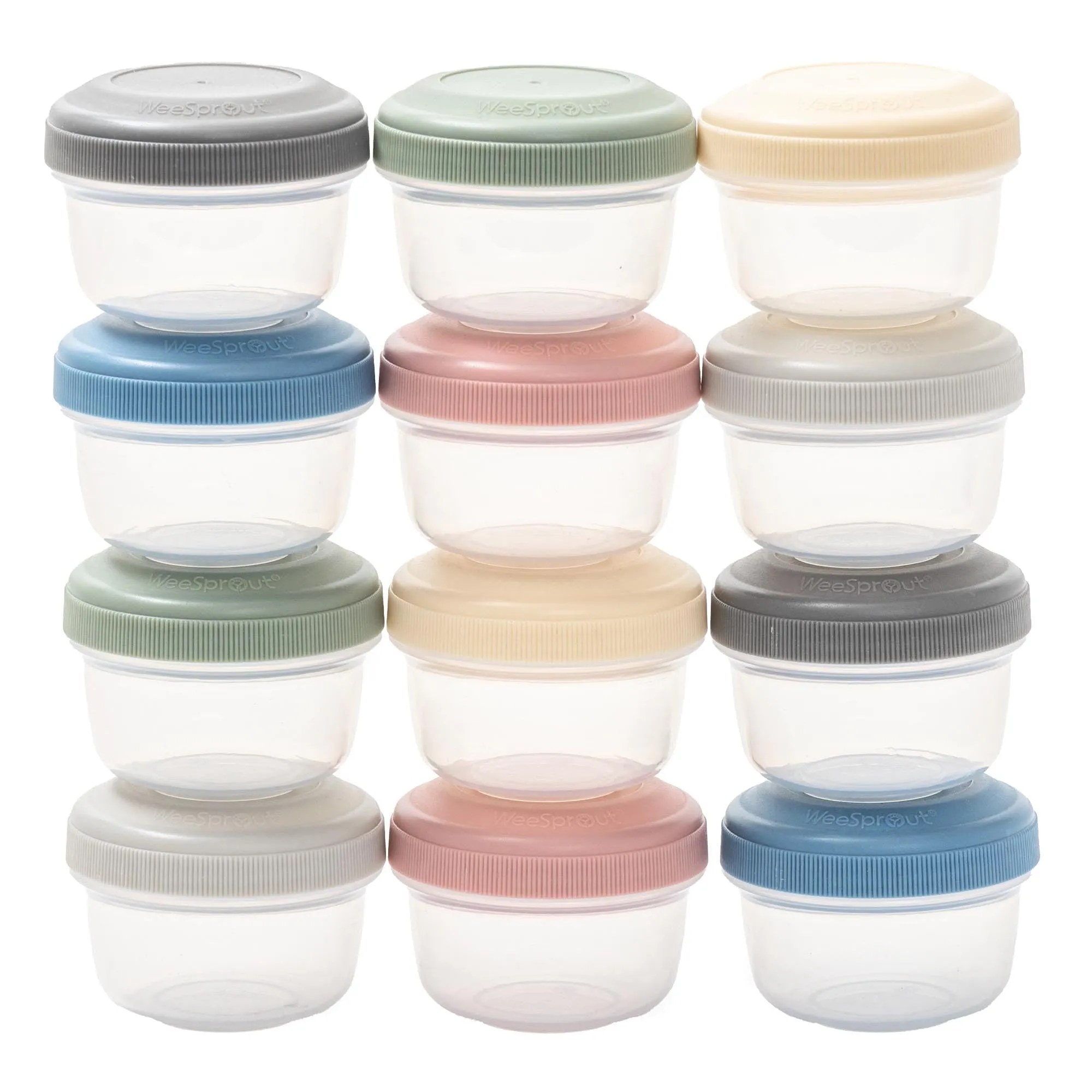 Leakproof Baby Food Storage-12 Container Set,Small Plastic Containers w/ Lids-4o