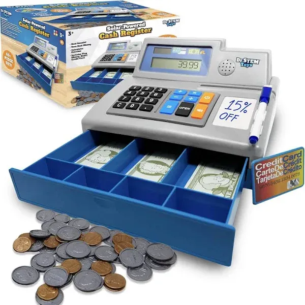 Dr. STEM Toys Pretend & Play Calculator Cash Register