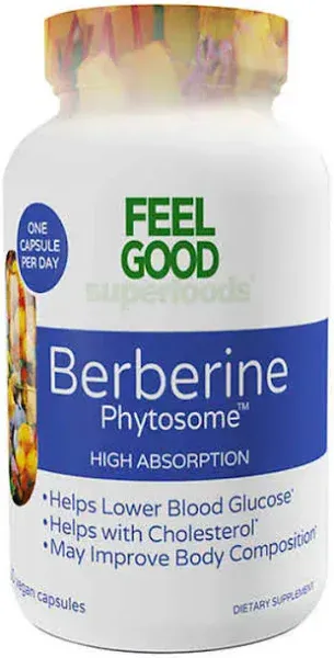 Feel Good Berberine Phytosome High Absorption 120 Capsules