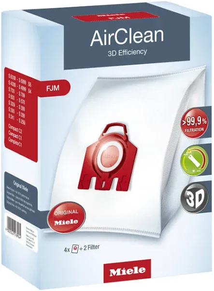 MIELE AirClean 3D Efficiency Dustbags ,FJM - 4 Bags 2 Filters NIB Freeship V1