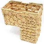 Trademark Innovations 15" Water Hyacinth Storage Stair Basket with Handles and Weave Design