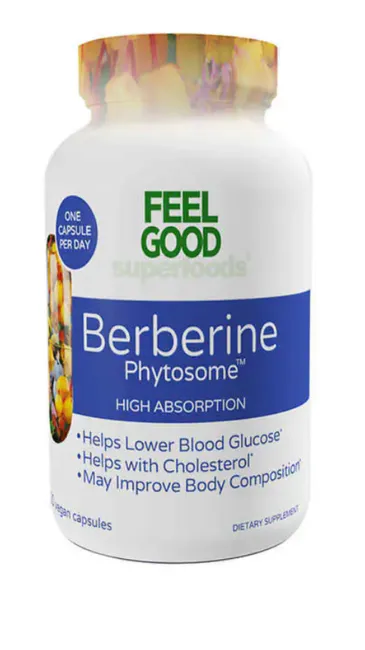 FEEL GOOD Superfoods Berberine Phytosome High Absorption, 120 Vegan Capsules