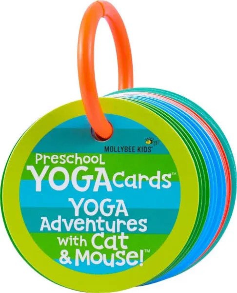 Mollybee Kids Preschool Yoga Cards Adventures with Cat and Mouse